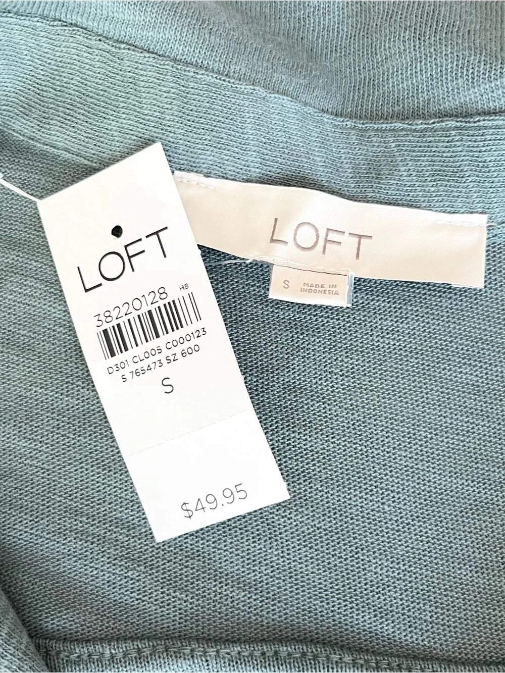 LOFT teal pocket short sleeve polo top size Small NWT